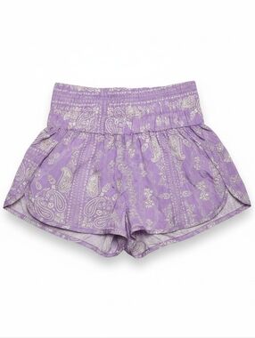 Free People Movement Short Lavender Paisley Way Home Shorts-Size XS